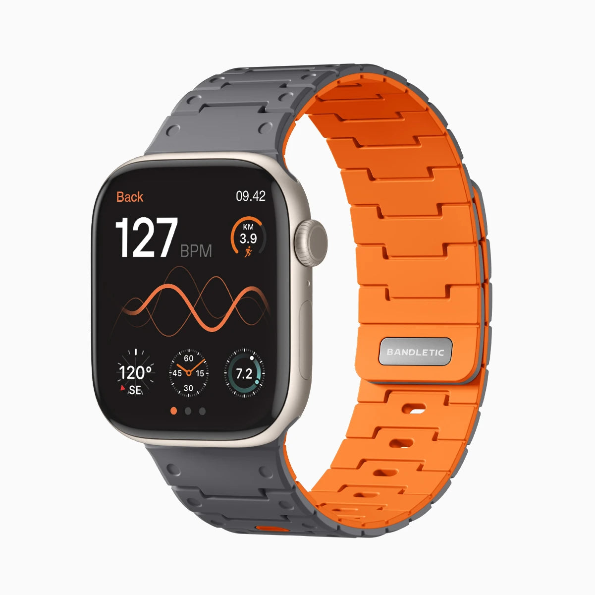 Bandletic_Magnetic_suction_apple_watch_band_blackorange
