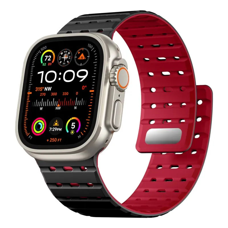 R-Lite Fit Magnetic 1 for Apple Watch Band Black-Red #Color_BlackRed