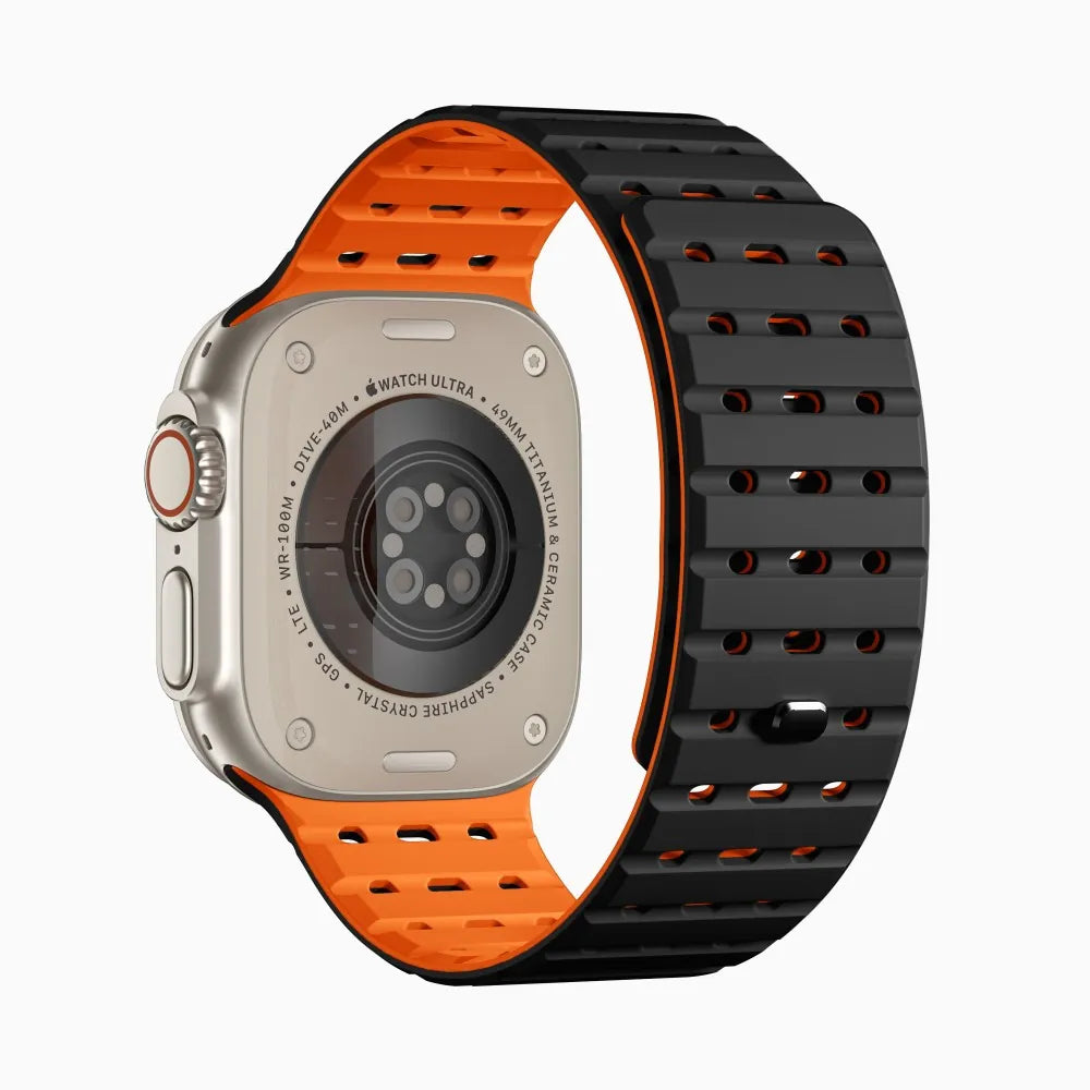 R_Lite_Fit_Magnetic_Apple_Watch_Band #color_blackorange