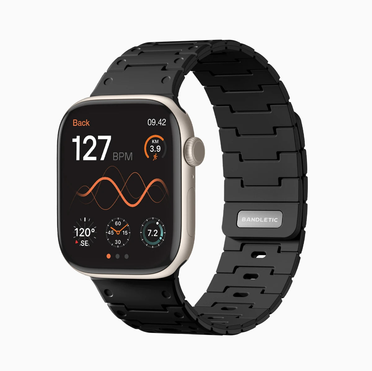 Bandletic_Magnetic_suction_apple_watch_band_blackorange 