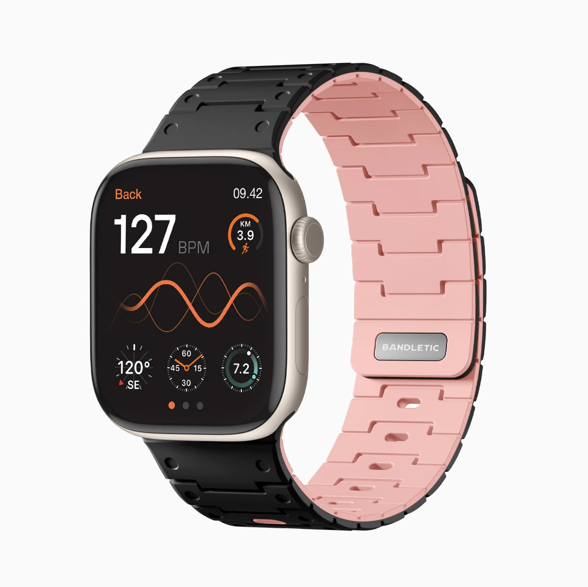 Bandletic_Magnetic_suction_apple_watch_band_blackorange 