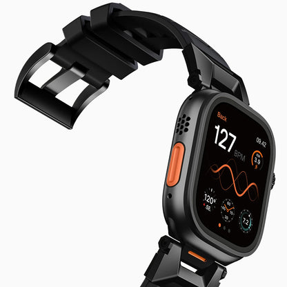 Bandletic_fluororubber_Apple_Watch_Band_Black_Adapter 