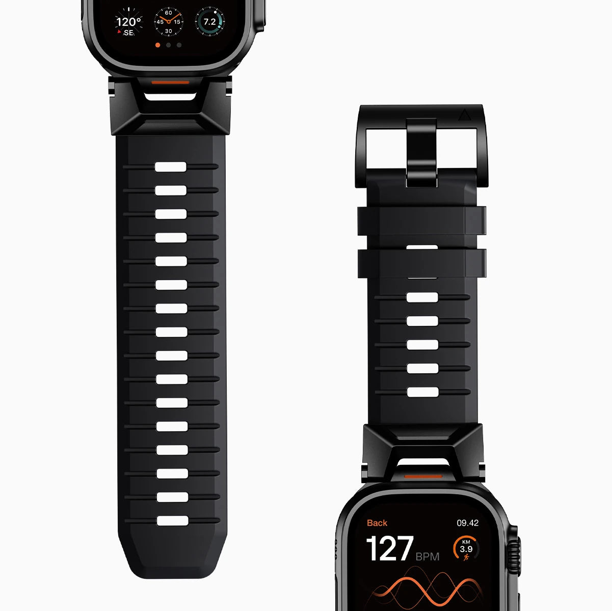 Bandletic_fluororubber_Apple_Watch_Band_Black_Adapter 