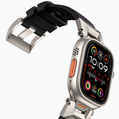 Bandletic_fluororubber_Apple_Watch_Band_Black_Adapter 