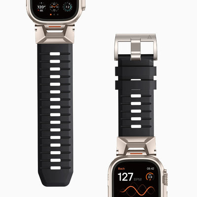 Bandletic_fluororubber_Apple_Watch_Band_Black_Adapter 