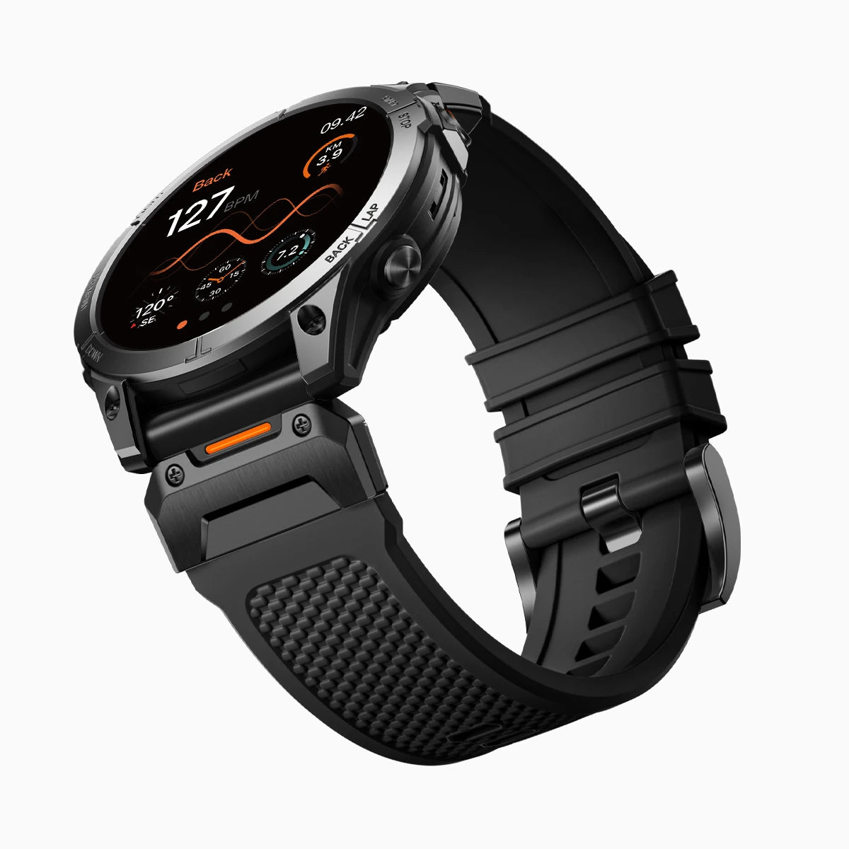 Bandletic_rubber_Garmin_22mm_watch_band #color_black