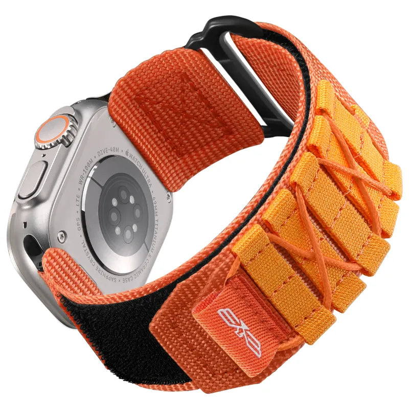 Military Rugged Sport Nylon for Apple Watch Band #Color_Orange